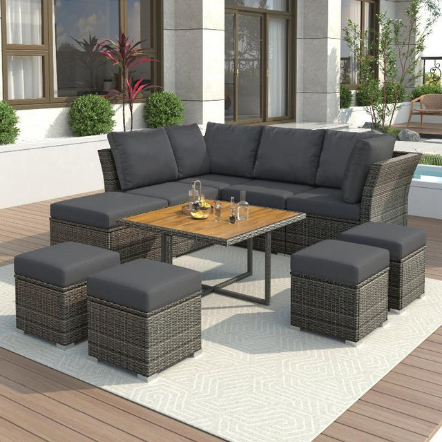 10-Piece Patio Furniture Set – Outdoor Conversation Set with Coffee Table - LuxNovaHub 