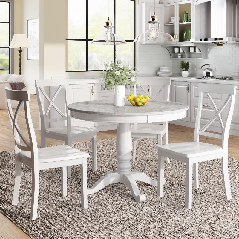 5 Pieces Dining Table and Chairs Set - LuxNovaHub 