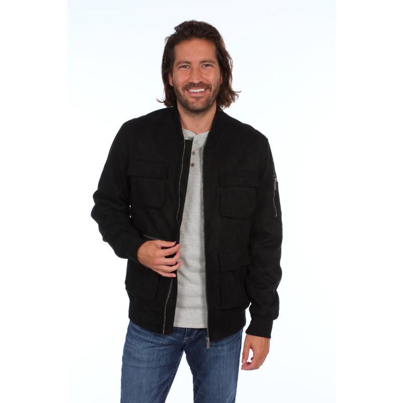 Austin Suede Cargo Bomber Jacket - LuxNovaHub 