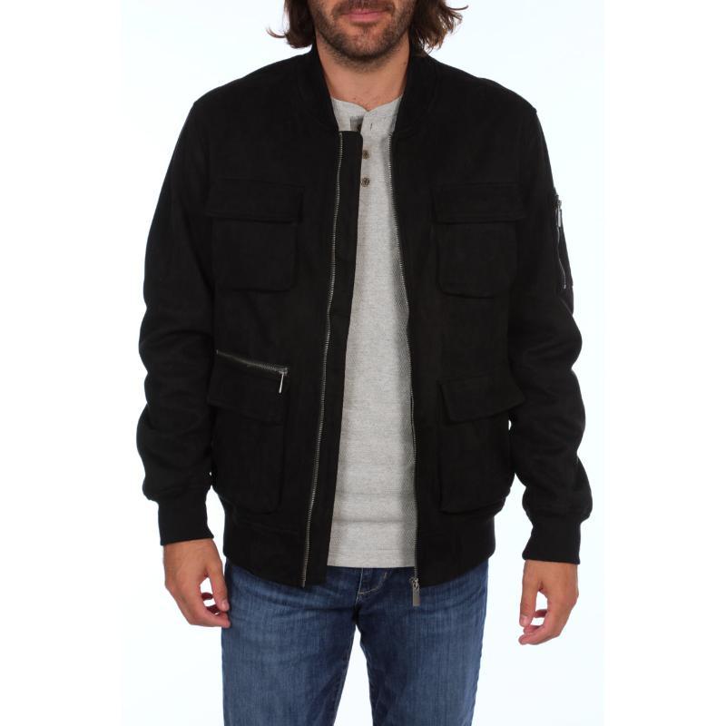 Austin Suede Cargo Bomber Jacket - LuxNovaHub 