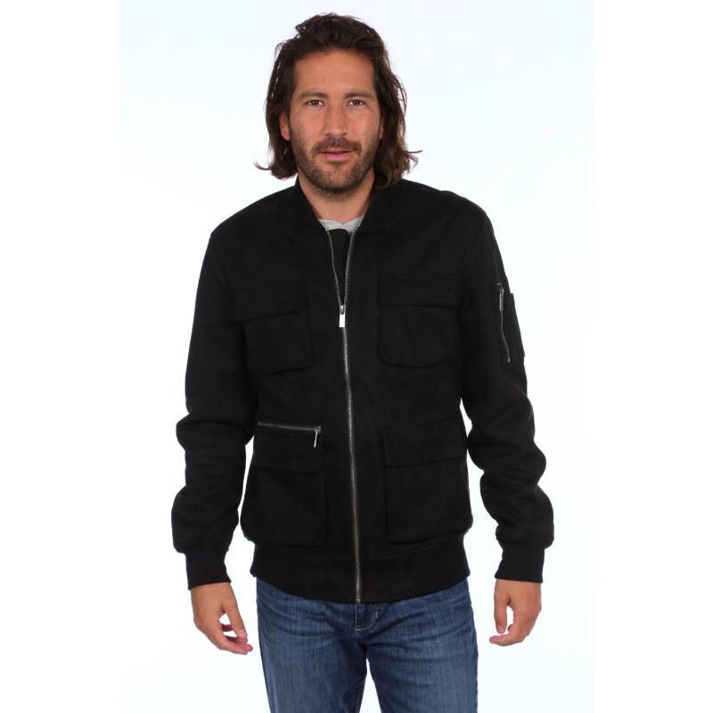 Austin Suede Cargo Bomber Jacket - LuxNovaHub 