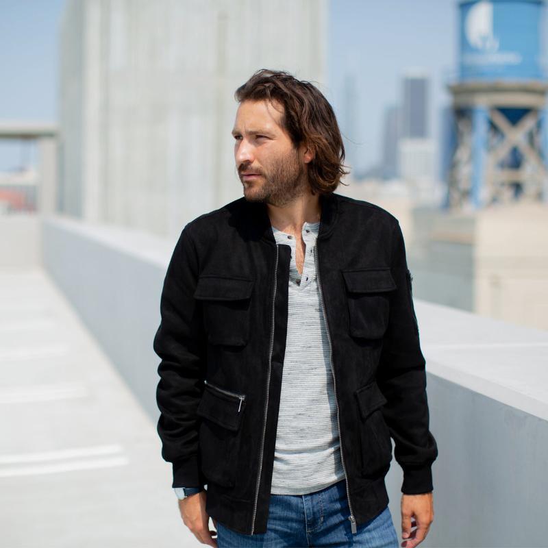 Austin Suede Cargo Bomber Jacket - LuxNovaHub 