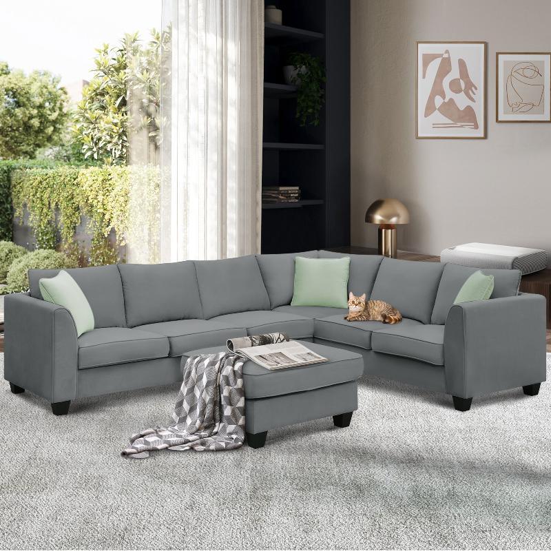 112*87" Sectional Sofa Couches Living Room Sets