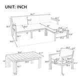 A Multi-person Sofa Set with A Small Table - LuxNovaHub 