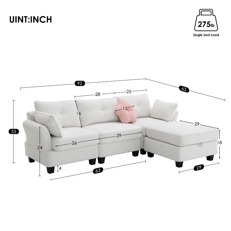 Modern Teddy Velvet Sectional Sofa - LuxNovaHub 