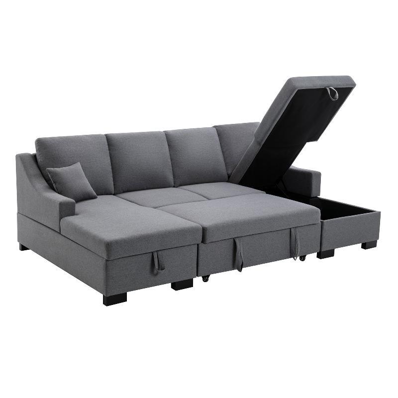 Upholstery Sleeper Sectional Sofa - LuxNovaHub 