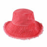 Wide Brim Frayed Bucket Hat - LuxNovaHub 