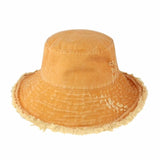 Wide Brim Frayed Bucket Hat - LuxNovaHub 