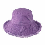 Wide Brim Frayed Bucket Hat - LuxNovaHub 