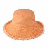 Wide Brim Frayed Bucket Hat - LuxNovaHub 