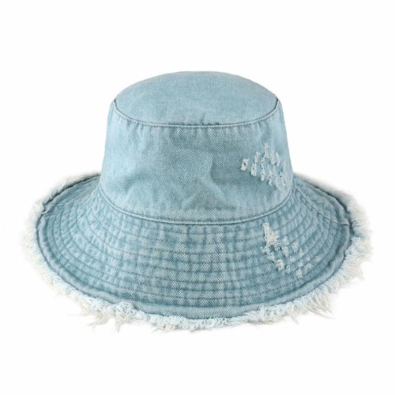 Wide Brim Frayed Bucket Hat - LuxNovaHub 