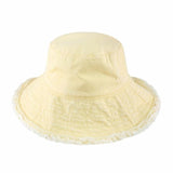 Wide Brim Frayed Bucket Hat - LuxNovaHub 