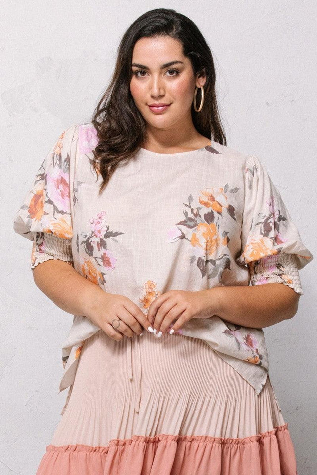 Floral Printed Woven Blouse - LuxNovaHub 