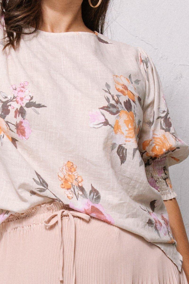 Floral Printed Woven Blouse - LuxNovaHub 