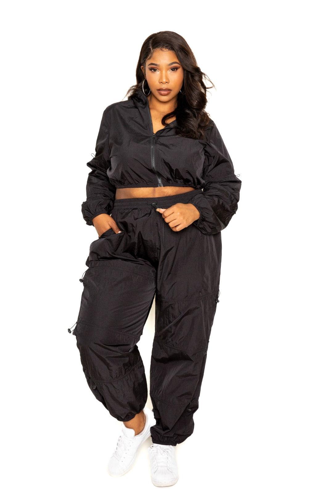 Active Zip Up Set With Cord Lock Detail - LuxNovaHub 