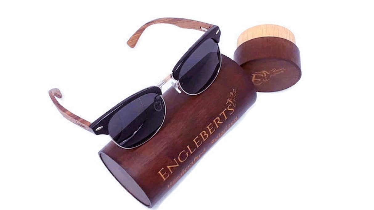 Real Walnut Wood Club Style Sunglasses - LuxNovaHub 