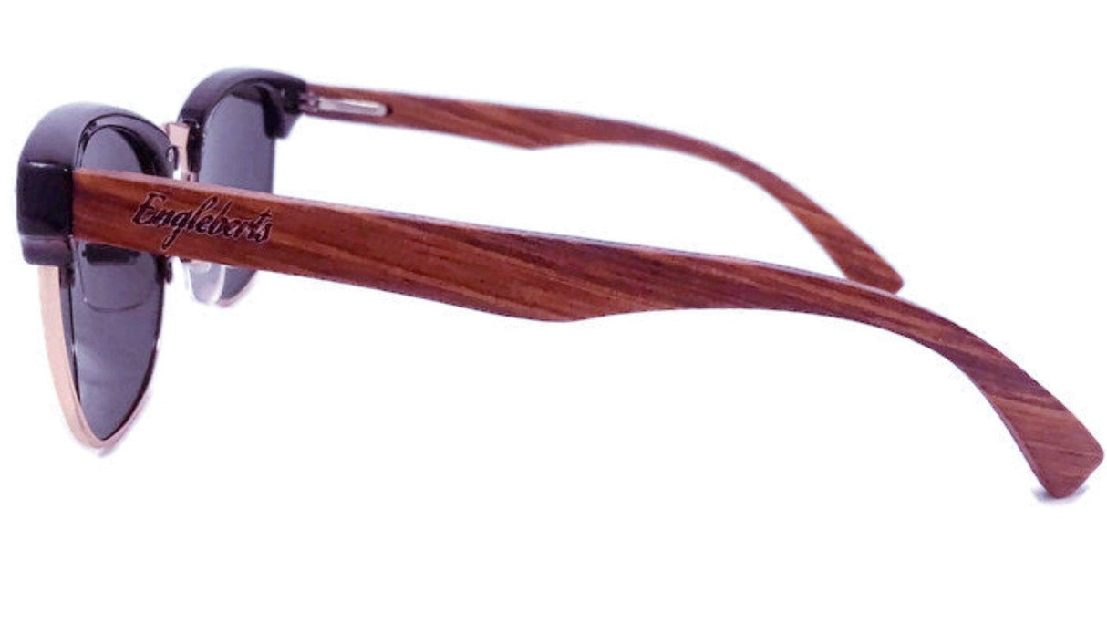 Real Walnut Wood Club Style Sunglasses - LuxNovaHub 