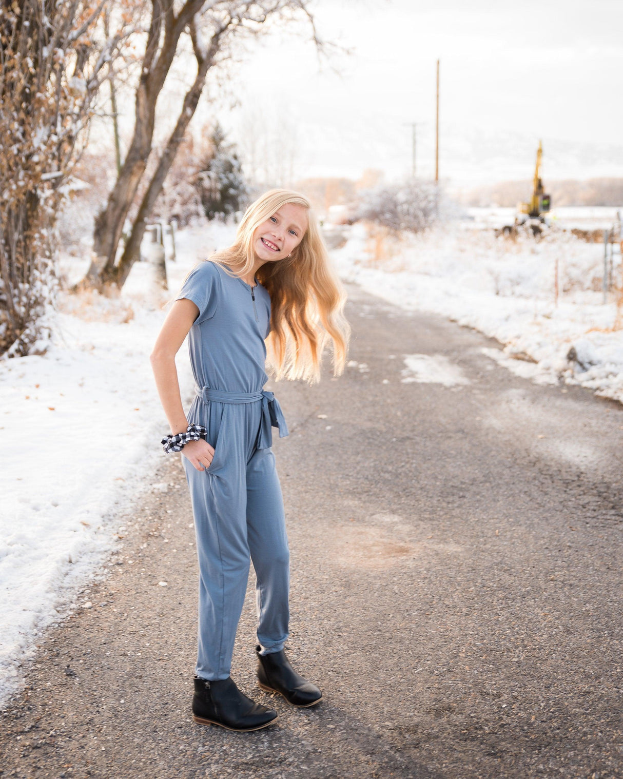 DT Brielle jumpsuit in dusty blue - LuxNovaHub 