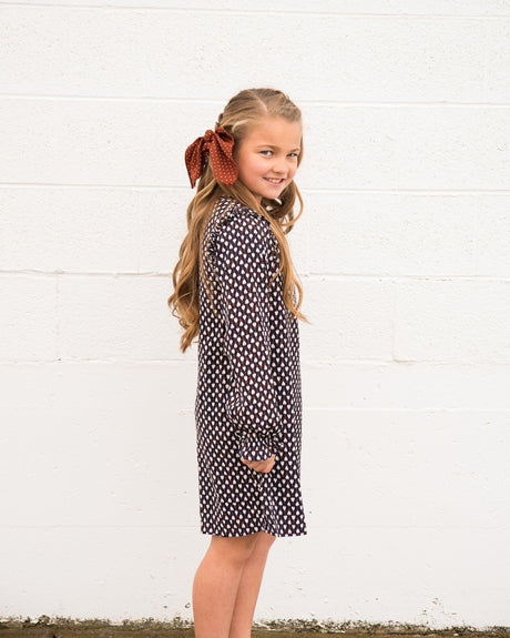 Geometric Print Shift Dress for Little Girls - LuxNovaHub 