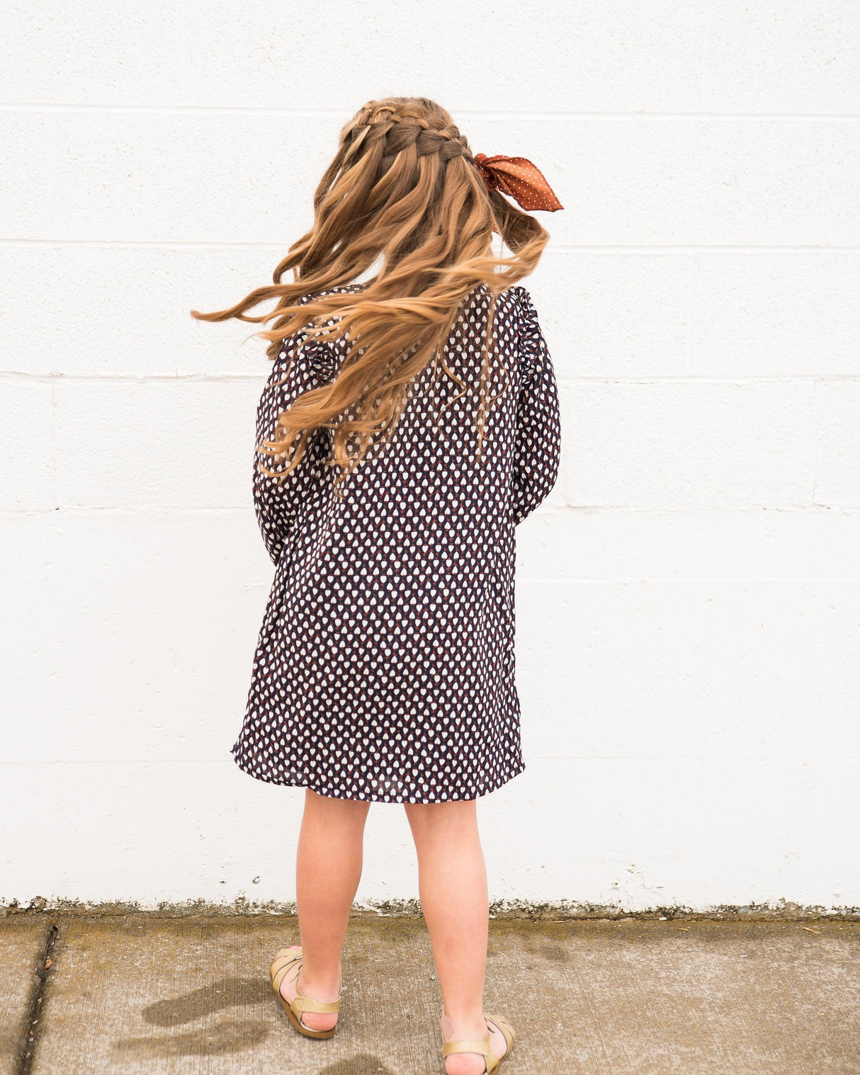 Geometric Print Shift Dress for Little Girls - LuxNovaHub 