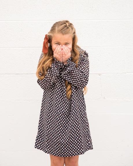 Geometric Print Shift Dress for Little Girls - LuxNovaHub 