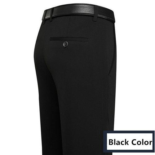 Formal Pants Men Thick Autumn Black Blue Grey