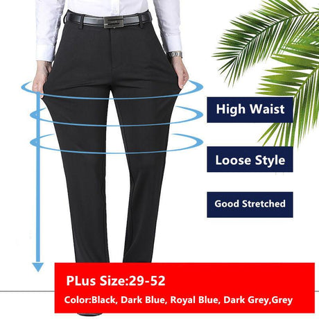 Formal Pants Men Thick Autumn Black Blue Grey - LuxNovaHub 