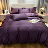 White Grey Duvet Cover Sets Solid Color - LuxNovaHub 