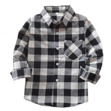 Children Boys Flannel Shirt Lattice Design - LuxNovaHub 