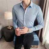 Plus Size S-7XL High Quality Men Dress Shirt 2021 Autumn Long - LuxNovaHub 