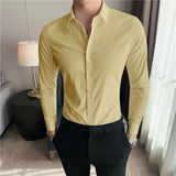 Plus Size S-7XL High Quality Men Dress Shirt 2021 Autumn Long - LuxNovaHub 