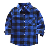 Children Boys Flannel Shirt Lattice Design - LuxNovaHub 