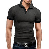 Men Summer Stritching Men's Shorts Sleeve Polo - LuxNovaHub 