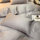 White Grey Duvet Cover Sets Solid Color - LuxNovaHub 