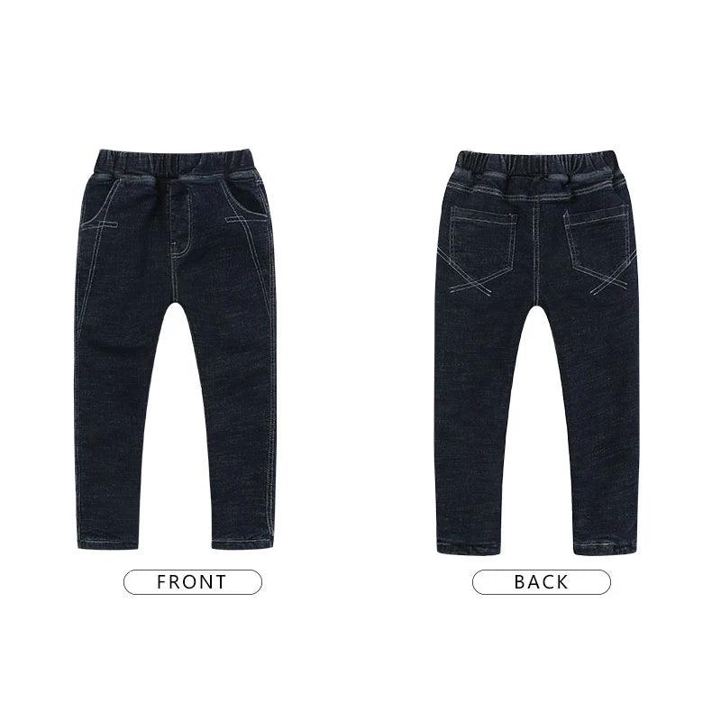 IENENS Teen Slim Jeans Solid Color Trousers Boys Denim - LuxNovaHub 