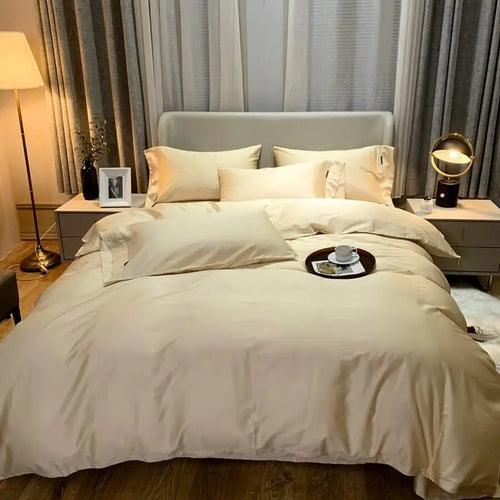 White Grey Duvet Cover Sets Solid Color - LuxNovaHub 