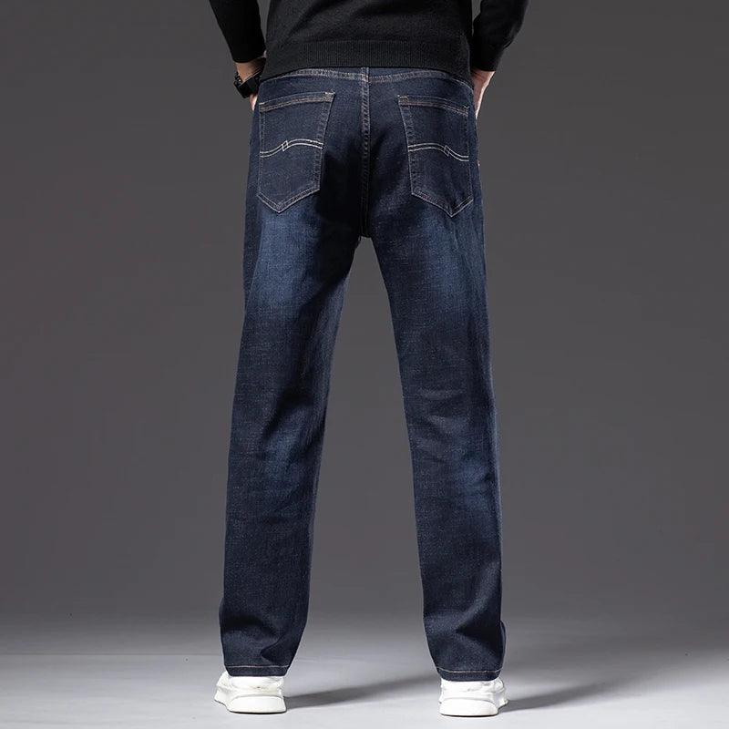 Autumn Men's Dark Blue Straight-leg Brand - LuxNovaHub 