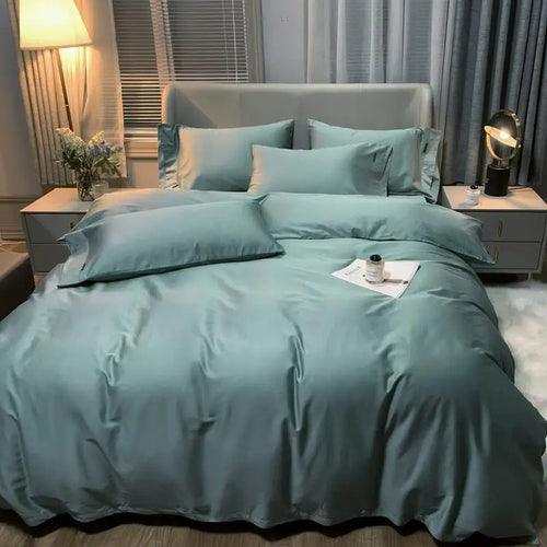 White Grey Duvet Cover Sets Solid Color - LuxNovaHub 