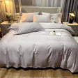 White Grey Duvet Cover Sets Solid Color - LuxNovaHub 