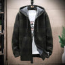 Mens Hooded Plaid Zipped Up Jacket - LuxNovaHub 