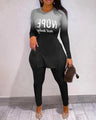 Tracksuit For Women Casual Split Fork - LuxNovaHub 