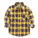 Children Boys Flannel Shirt Lattice Design - LuxNovaHub 