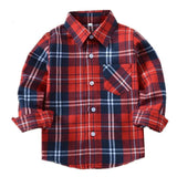 Children Boys Flannel Shirt Lattice Design - LuxNovaHub 