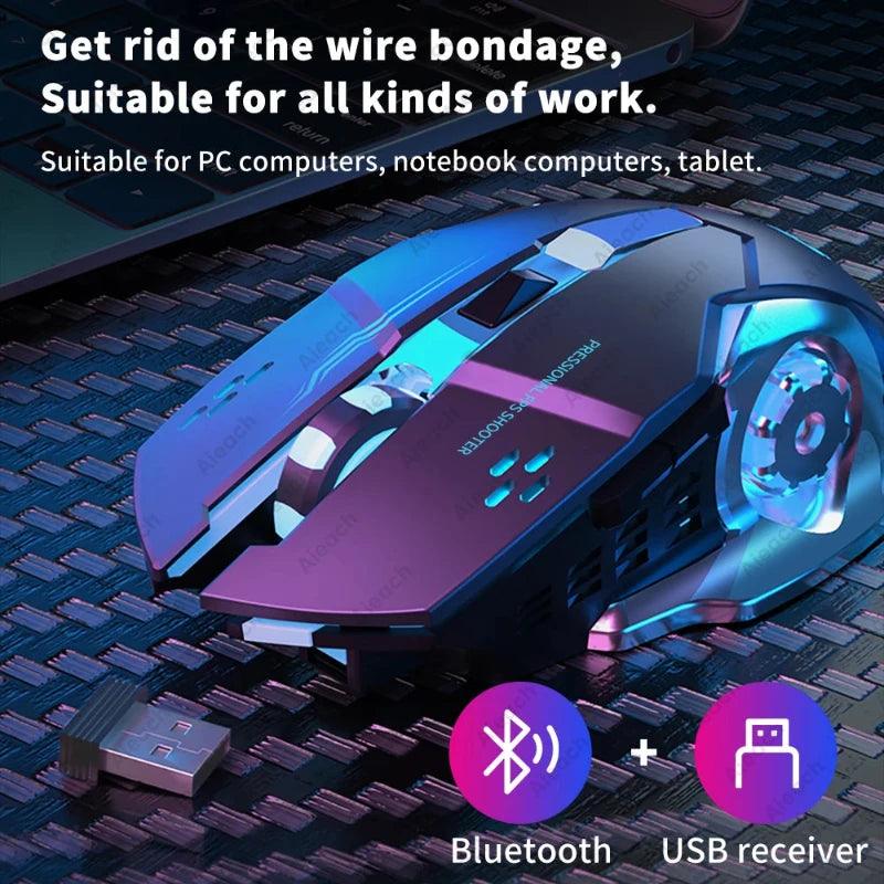 Rechargeable Wireless Mouse Gaming Computer - LuxNovaHub 