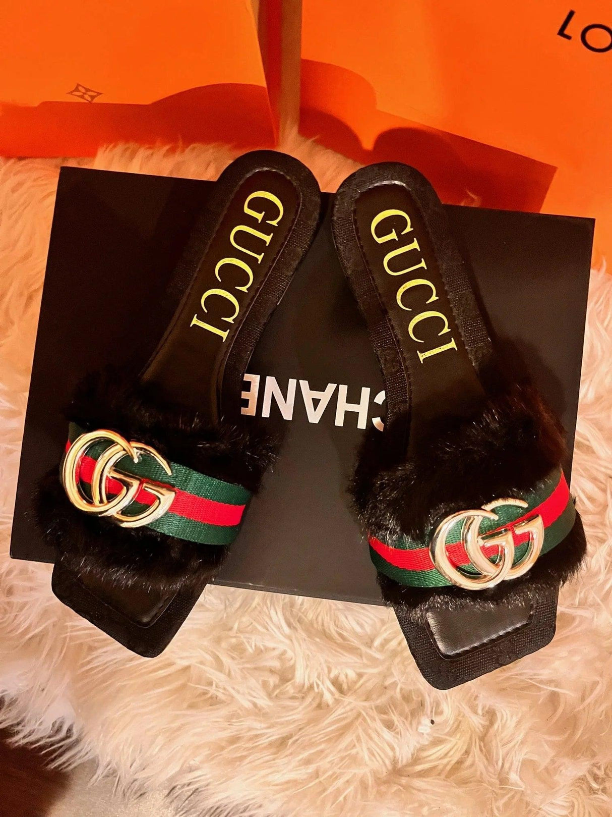 Fashion Design Fur Slide Sandals - LuxNovaHub 