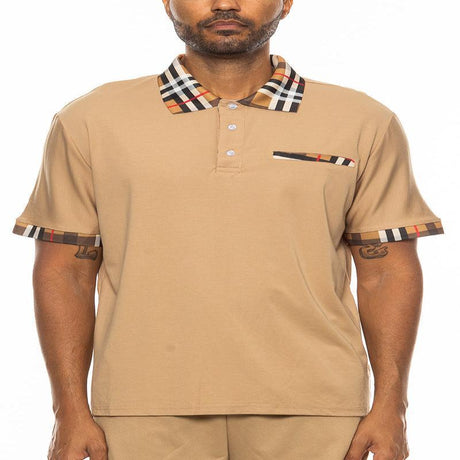 Checkered Detail Polo - LuxNovaHub 