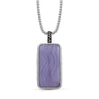 Blue Lace Agate Stone Tag in Black Rhodium - LuxNovaHub 