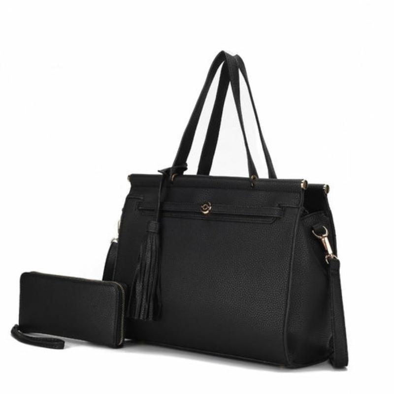 Shelby Satchel Handbag with Wallet Vegan Leather - LuxNovaHub 