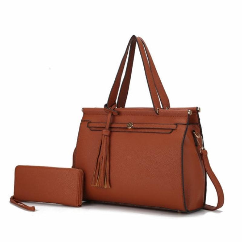 Shelby Satchel Handbag with Wallet Vegan Leather - LuxNovaHub 