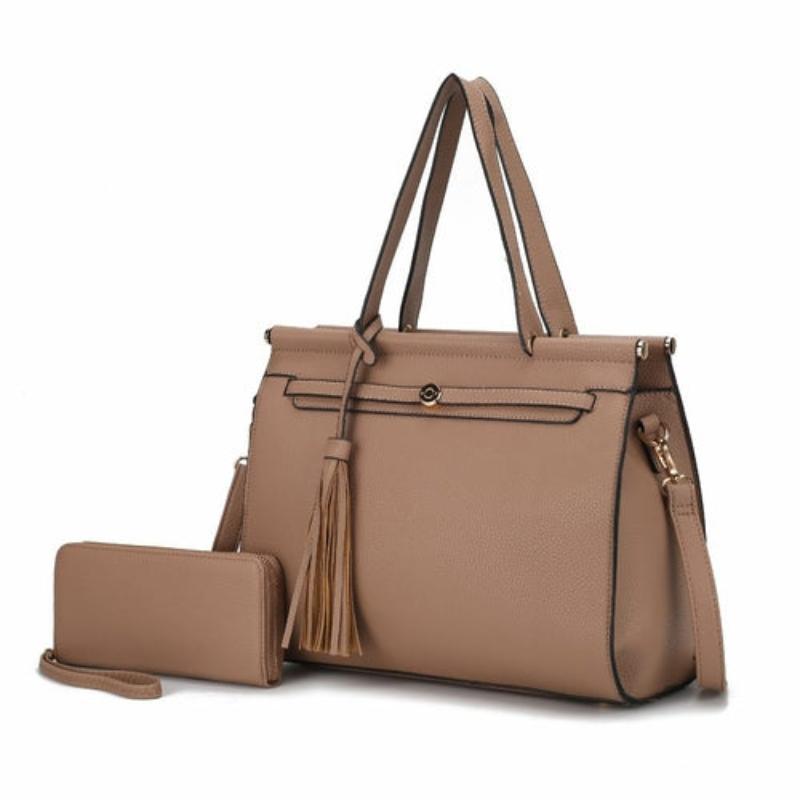 Shelby Satchel Handbag with Wallet Vegan Leather - LuxNovaHub 